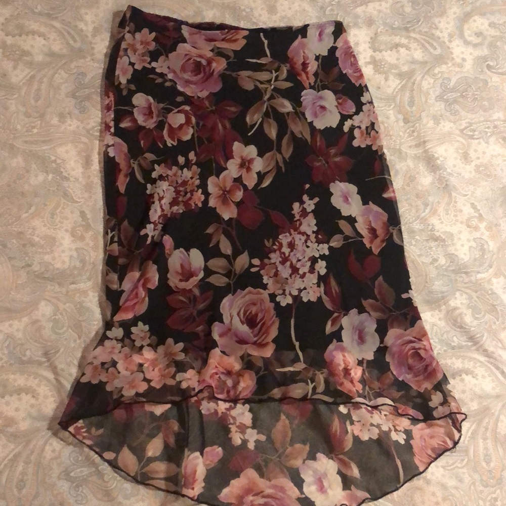 High-low floral skirt